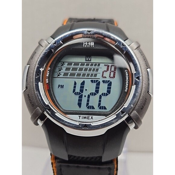 Timex 1440 Sports Digital Indiglo Alarm Chrono Watch 50M WR New Battery Mens - Picture 5 of 13
